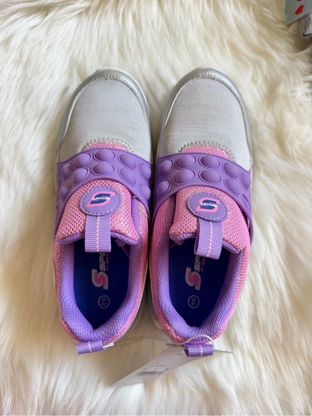 Skechers Girls Slip-On Sneakers in Pink and Purple